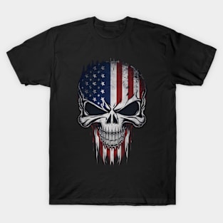 Patriotic Skull Art - Stars, Stripes, and Skulls: Edgy American Pride T-Shirt